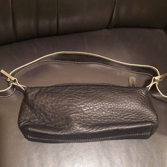 KENNETH COLE Mini Black Leather Handbag Purse Bag - Picture 4 of 6